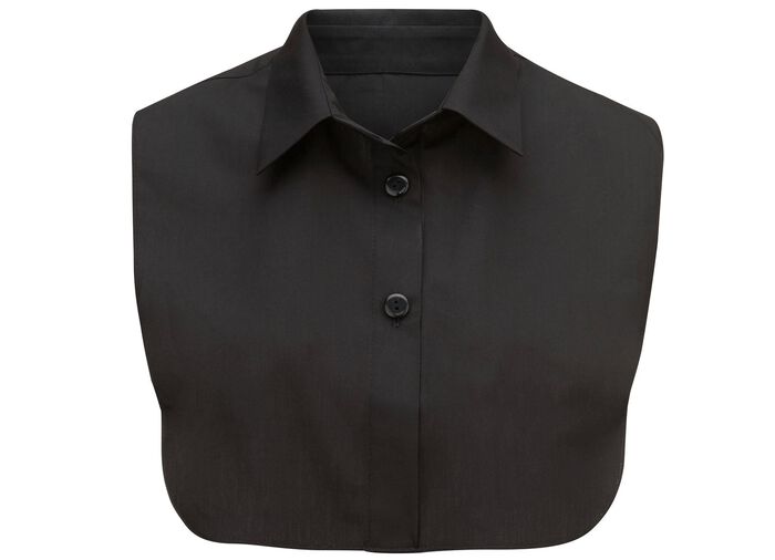 Klaus Modelle, Damen-Blusenkragen, aus feinem Popeline SCHWARZ