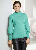 Pima-Pullover in Feinstrick JADEGRÜN