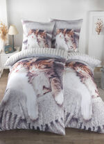 Microfaser-Bettwäsche-Garnitur mit Reissverschluss 