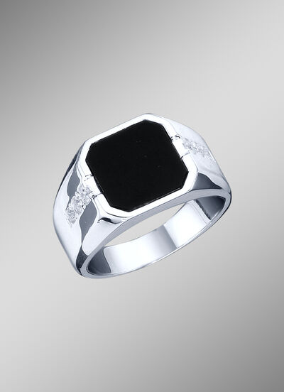 Klassischer Herrenring mit Onyx 