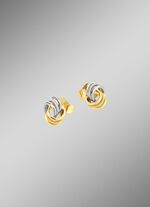 Klassische Knoten-Ohrstecker in Bicolor 
