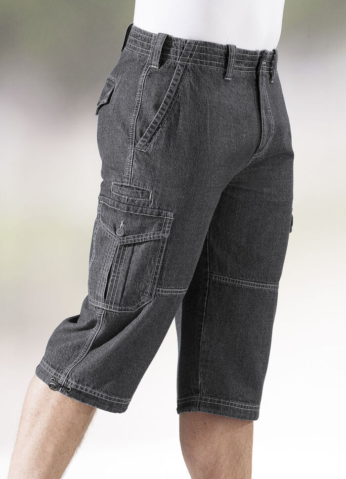 Jeans-Bermudas mit Cargotaschen in 3 Farben ANTHRAZIT