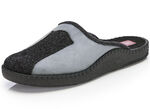 Pantoffel aus weichem Veloursmaterial ANTHRAZIT-GRAU