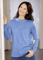 Pullover mit Strukturmix JEANSBLAU
