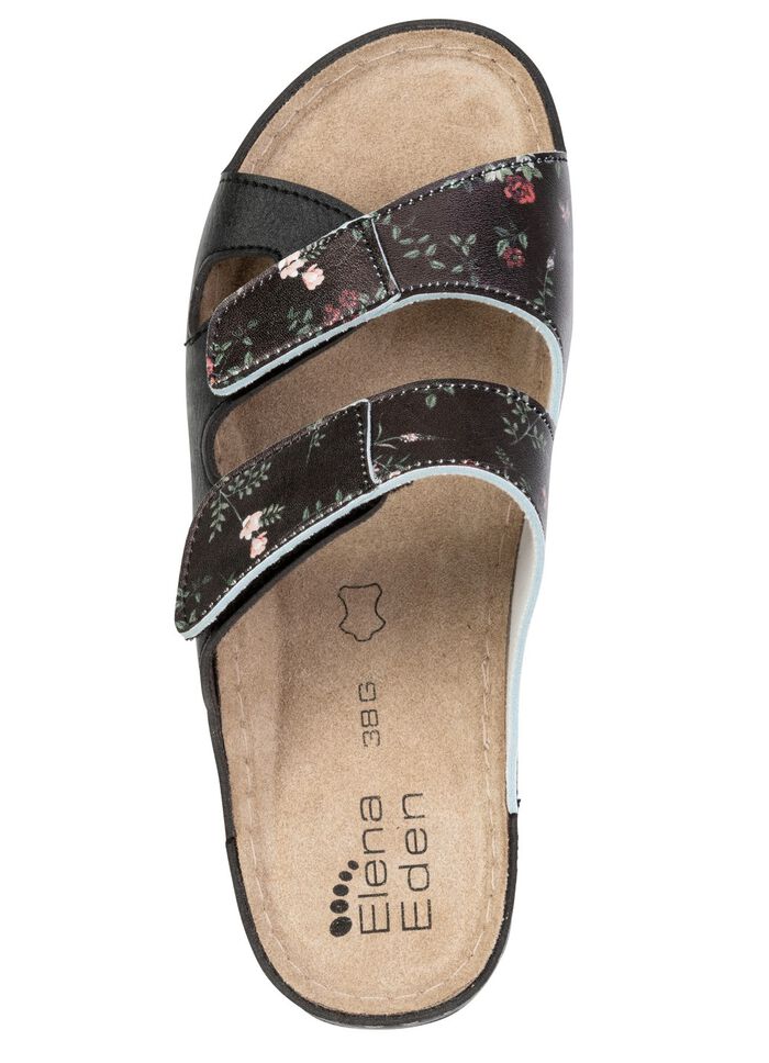 ELENA EDEN, klassische Damen-Pantoletten, Weite G, mit Klettverschluss 