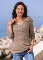 Pullover in Feinboucl&eacute; 