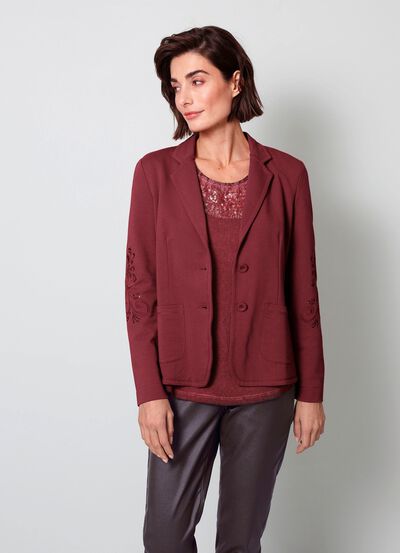 Blazer mit h&uuml;bscher Stickerei 