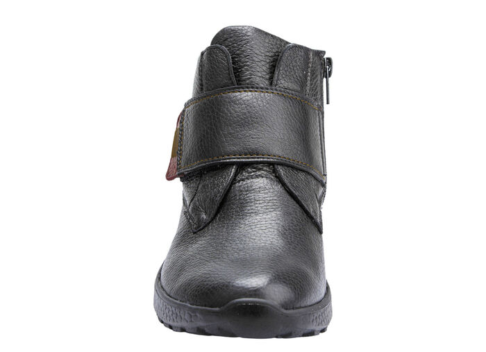 Waldläufer, bequeme Damen-Stiefeletten, Weite H, mit herausnehmbarem Fussbett SCHWARZ-ROT