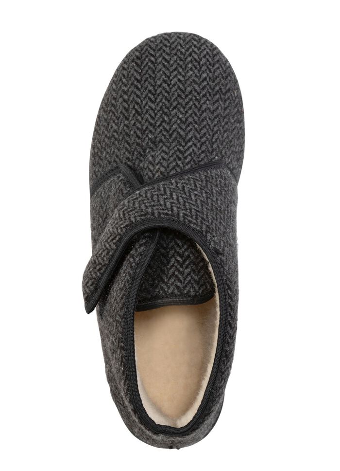 Textil-Stiefelette mit dezentem Fischgrat-Muster 