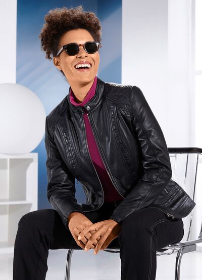 Lederkurzjacke von &laquo;Caminari&raquo; 