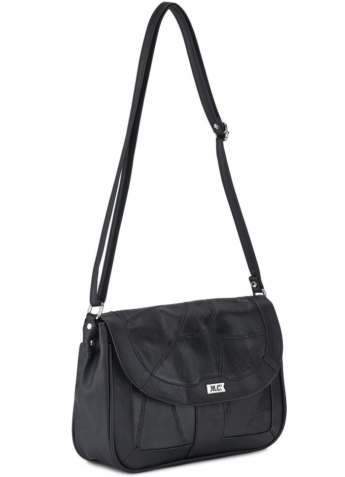 Patchwork-Tasche aus Nappaleder SCHWARZ