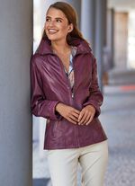 Lederjacke mit Steh-Umlegekragen 