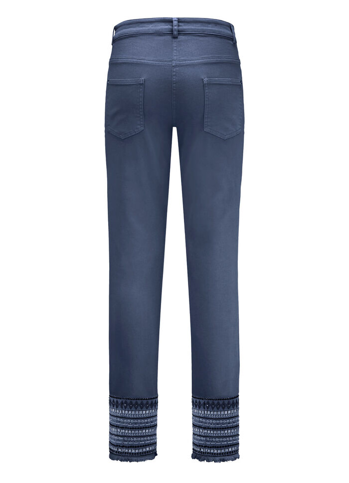 Hose mit aufwendiger Stickerei im Ethno-Stil BLAU