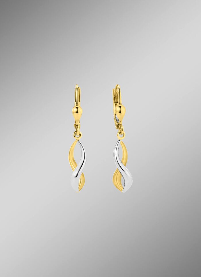 Gedrehte Ohrringe in Bicolor 