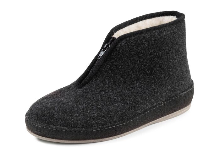 Textil-Stiefelette mit praktischem Reissverschluss SCHWARZ