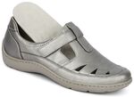 Waldläufer Slipper mit Leder-Massagefußbett SILBERGRAU