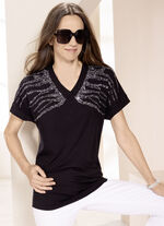 Shirt mit Pl&auml;ttchenzier 