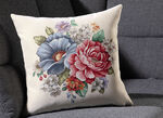 Kissenbezug mit Blumenstrauss-Motiv 