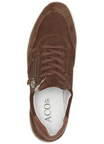 ELENA EDEN Sneaker mit Schnürung und Seitenreissverschluss COGNAC