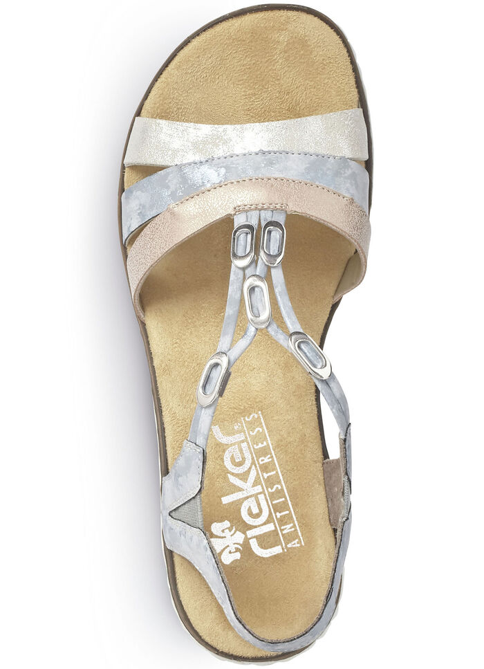 Rieker Sandale mit Metallschmuck BLEU-SILBER