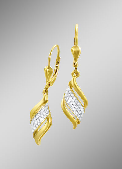 Ohrringe mit synthetischen Zirkonia 