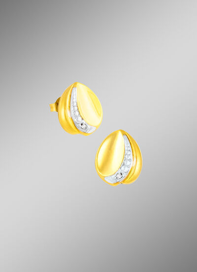 Ohrstecker in Bicolor mit Diamanten 