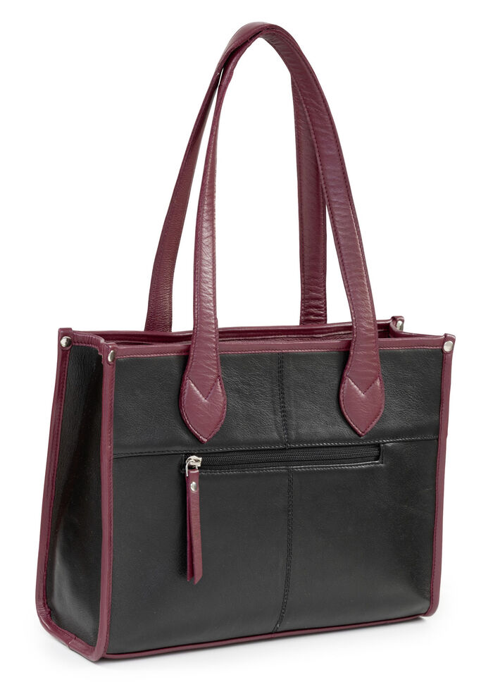 Laurina, Tasche, Damen, aus Leder SCHWARZ-BORDEAUX