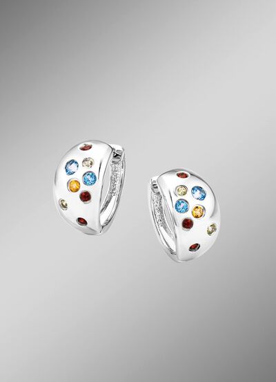 Glanzvolle Eleganz: Klappcreolen mit echten Edelsteinen 