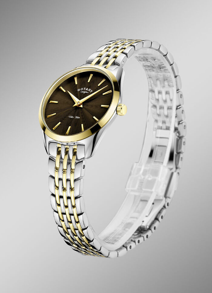 Rotary Quartz-Damenuhr mit Edelstahlbandgehäuse 