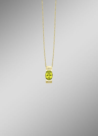 Strahlende Natürlichkeit – Anhänger mit Peridot und Diamanten 