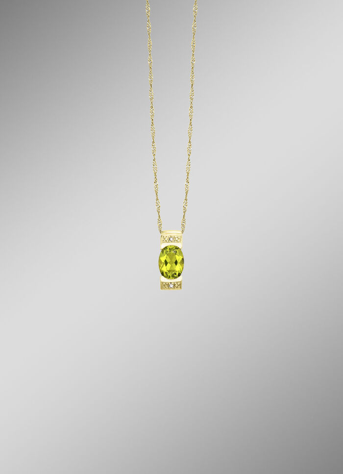 Strahlende Natürlichkeit – Anhänger mit Peridot und Diamanten 