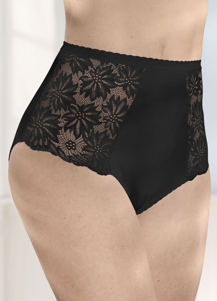 Viererpack Slipsmit floraler Elastikspitze 