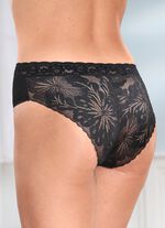 Dreierpack Slips mit R&uuml;ckteil aus floraler Elastikspitze 