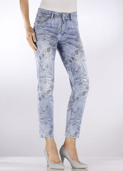 Jeans mit floralem Druck  Jeans mit floralem Druck