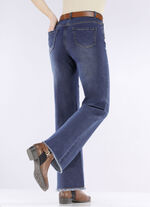 Jeans mit angesagtem Fransensaum DUNKELBLAU