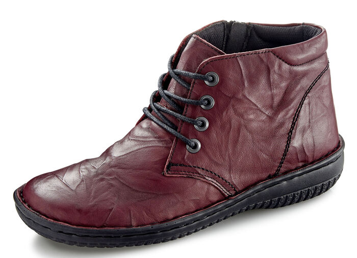 ELENA EDEN, schicke Damen-Boots, Weite G, mit herausnehmbarem Fussbett BURGUND