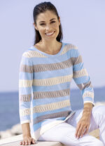 Pullover in sehr weicher Qualität HELLBLAU-TAUPE-SAND