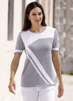 Pullover mit Intarsiendessin GRAU-WEISS