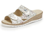 ELENA EDEN Pantolette aus floral bedrucktem Nappaleder ECRU-BUNT