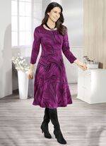Strick-Kleid auch in Kurzgrössen BEERE-SCHWARZ