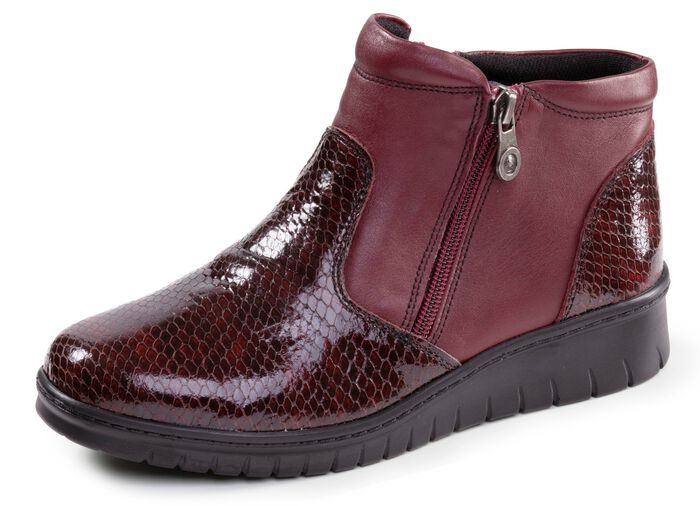ELENA EDEN, komfortable Damen-Boots, Weite H, mit herausnehmbarem Fussbett BURGUND