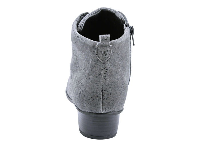 Waldläufer Schnür-Stiefelette mit floraler Prägung GRAU