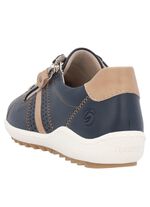 Remonte Schn&uuml;rschuh aus teilweise gepr&auml;gtem Nappaleder MARINE-CAMEL