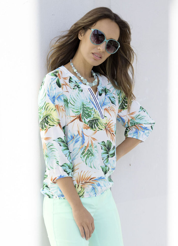 Tunika mit farbbrillantem Druck 