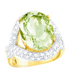 Strahlend schöner Damenring mit echt Amethyst und echt Weisstopas 