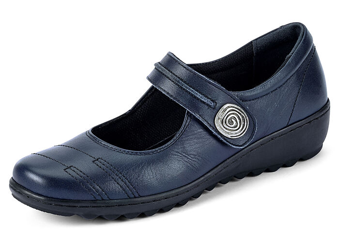 Slipper mit herausnehmbarem Lederfussbett, Weite G MARINE