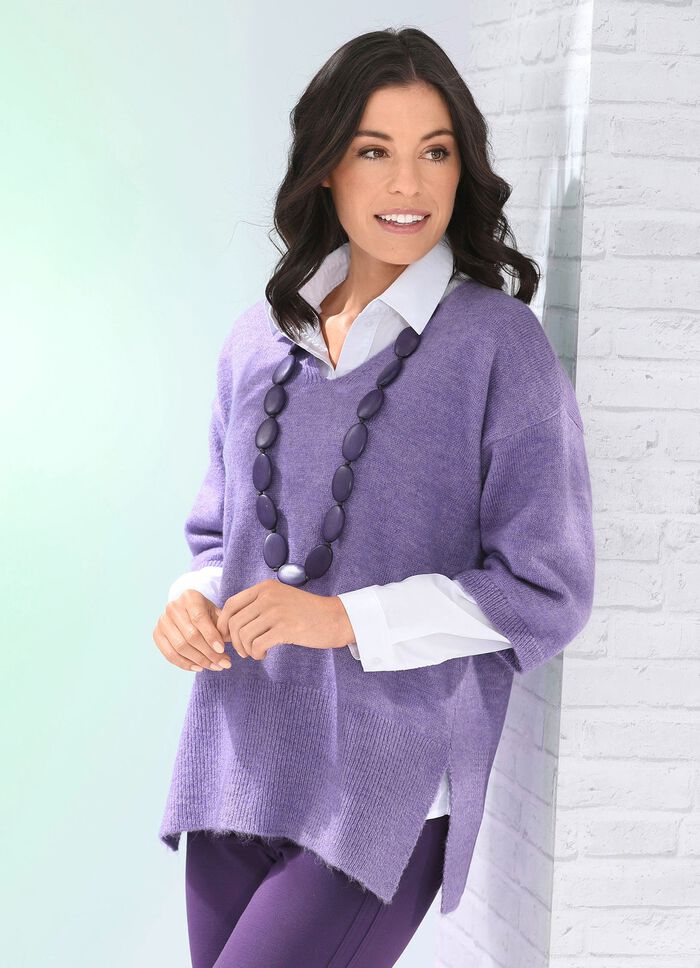 Pulli in sehr kuscheliger Qualität FLIEDER MELIERT