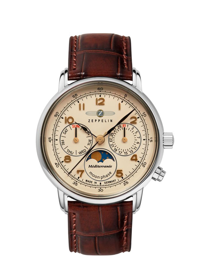 Zeppelin-Quartz-Partneruhren der Serie M&eacute;diterran&eacute;e 