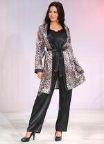 Set, 3-teilig, bestehend aus Top, Hose und Kimono 