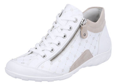 Remonte Schn&uuml;r-Bootie aus bedrucktem und metallisch schimmerndem Synthetikmaterial 